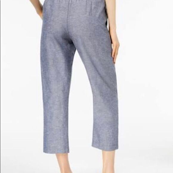 Jill Stuart Linen Blend High Rise Cropped paperbag  Pants 10 - Picture 4 of 6